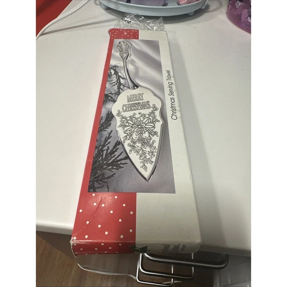 Wm Rogers Silver Plated Merry Christmas Pie Cake‎ Server Serving Trowel Vtg 1996